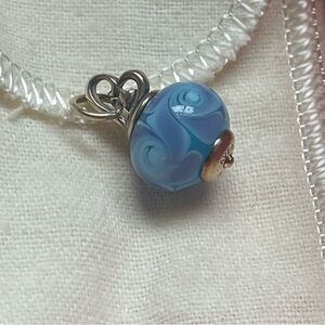 James Avery Elegant Blue Swirl mothers love art glass finial